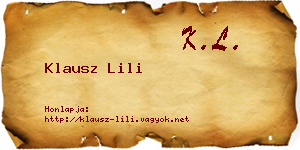 Klausz Lili névjegykártya